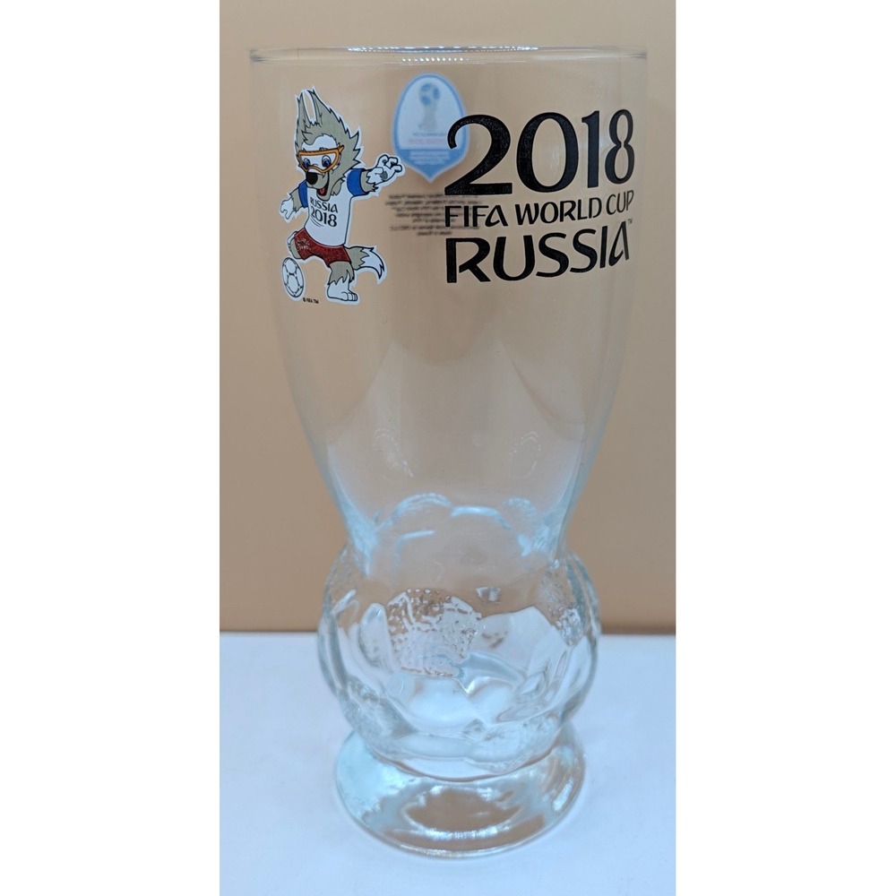 2018 FIFA World Cup Russia Official Mascot Zabivaka Soccer Ball Base Beer Glass